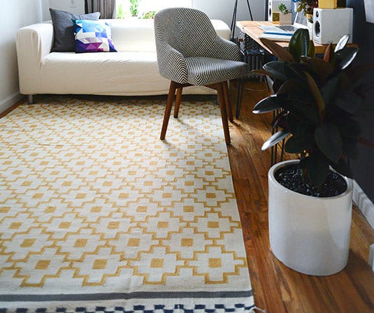 ikea rug, tribal print rug, patterned rug