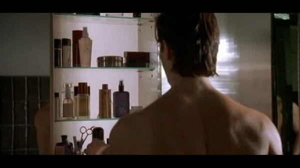 patrick bateman morning routine, patrick bateman grooming routine, patrick bateman skincare routine, patrick bateman grooming, american psycho grooming