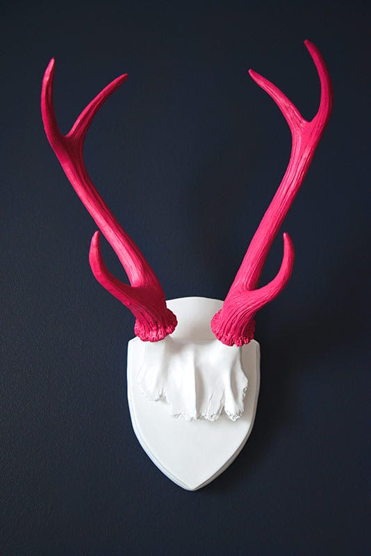 antler decoration, antler decor, etsy antlers, style girlfriend home office