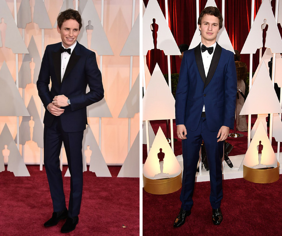 eddie redmayne oscars, ansel elgort oscars, midnight blue tuxedo, Oscars' Best-Dressed Men