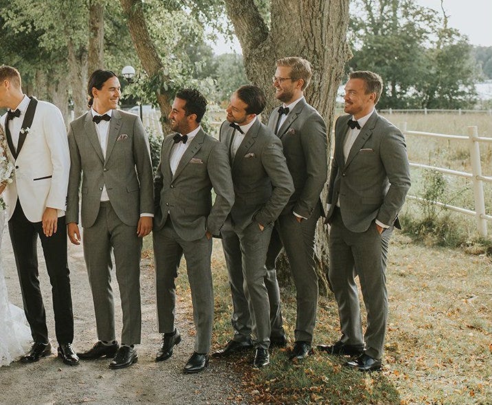 Groomsmen light outlet grey suits