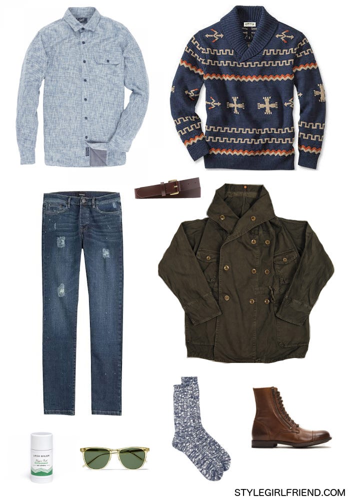 Check styling ideas for「Low-Gauge Knit Sweater、Solid Flannel Pants」