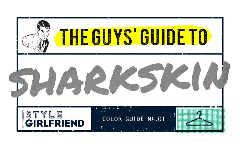 color guide, menswear, outfit inspiration, how to wear sharkskin gray