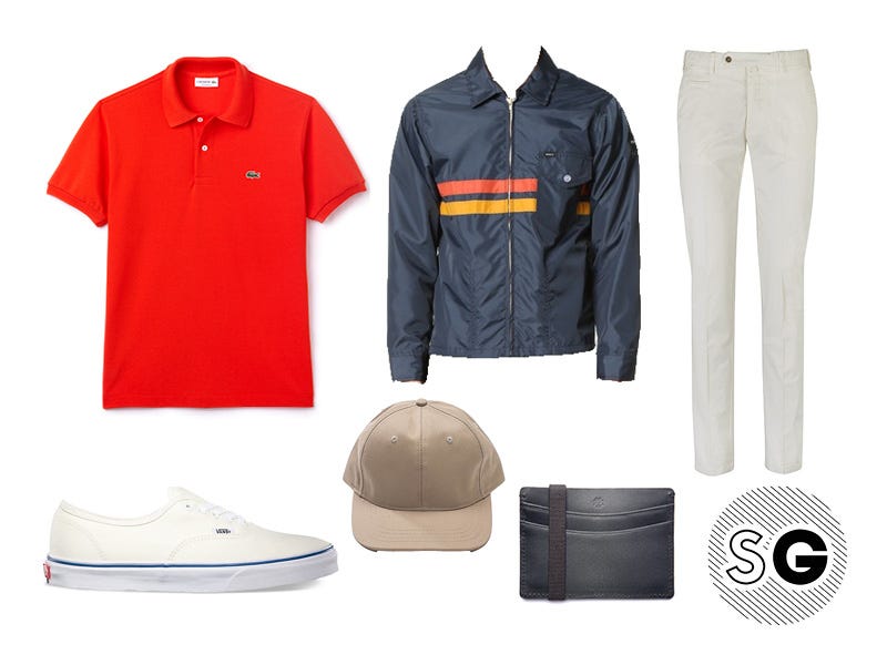 polo, lacoste, white pants, coach, 50's, cap