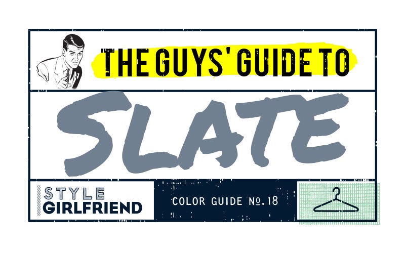 color guide, menswear, outfit inspiration, how to wear, slate
