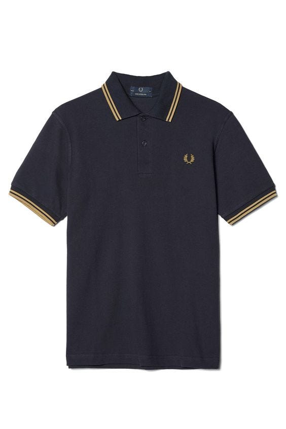 polo, contrast tip, fred perry, mod, black, laurel