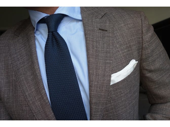 Men's Wardrobe Essential: Navy Grenadine Tie | Style Girlfriend