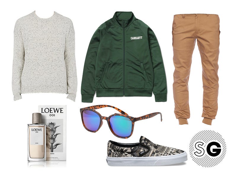 loewe, joggers, morning after, sweater, vans, carhartt, coffee run, casual, pajama life