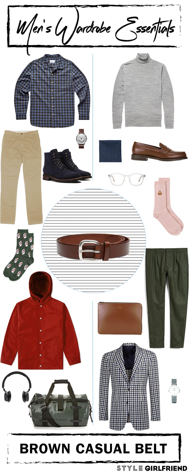 Men's Wardrobe Essential: Brown Casual Belt - Style Girlfriend