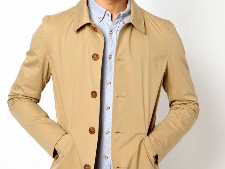 Khaki trench 2024 coat for men