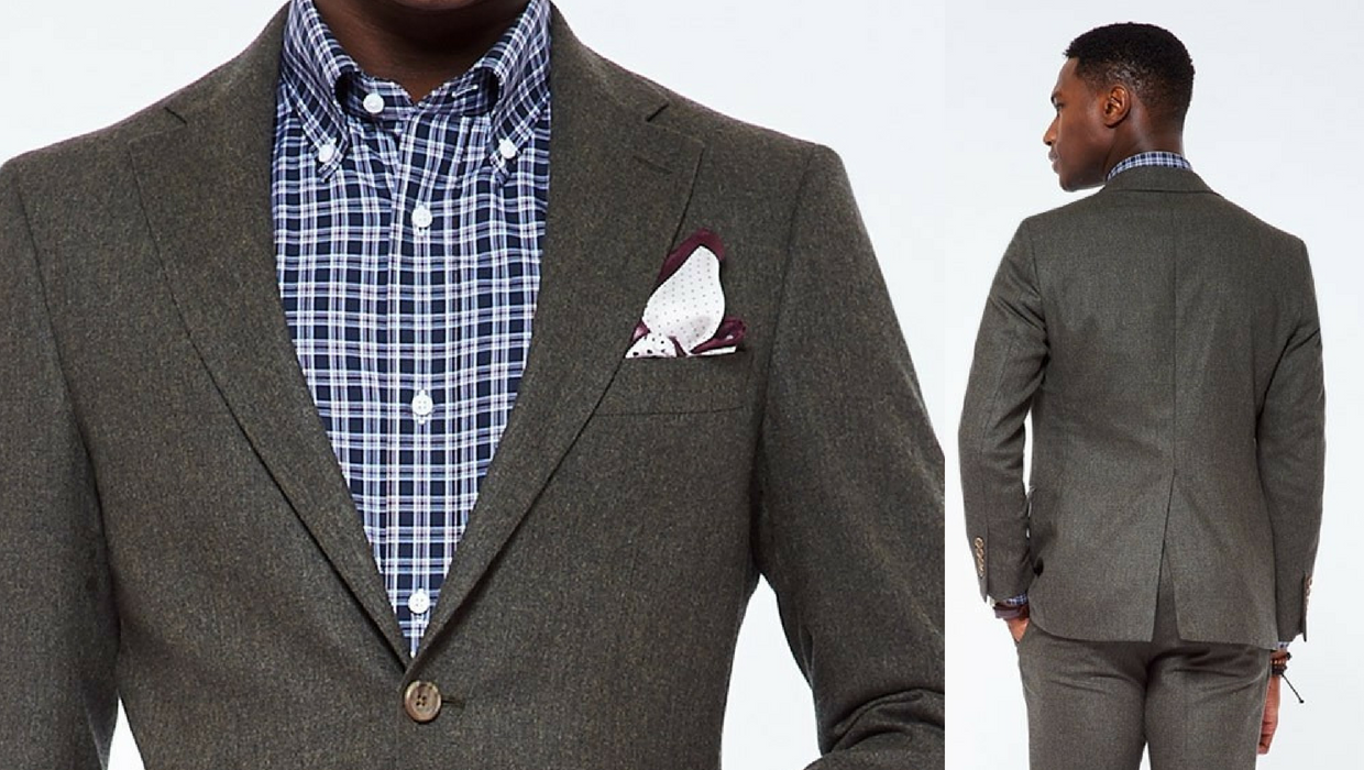 indochino olive suit