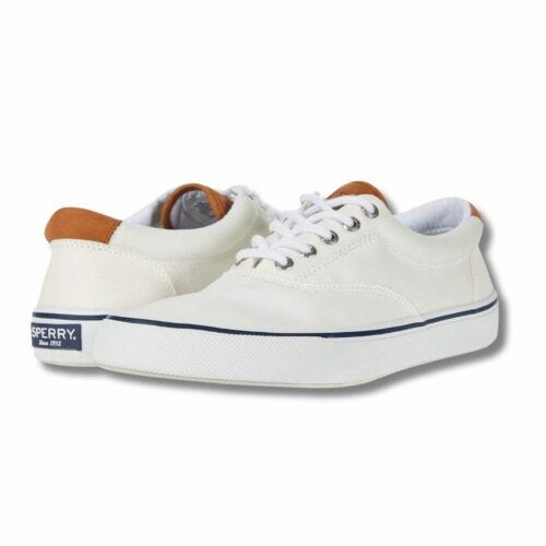 sperry white canvas sneakers