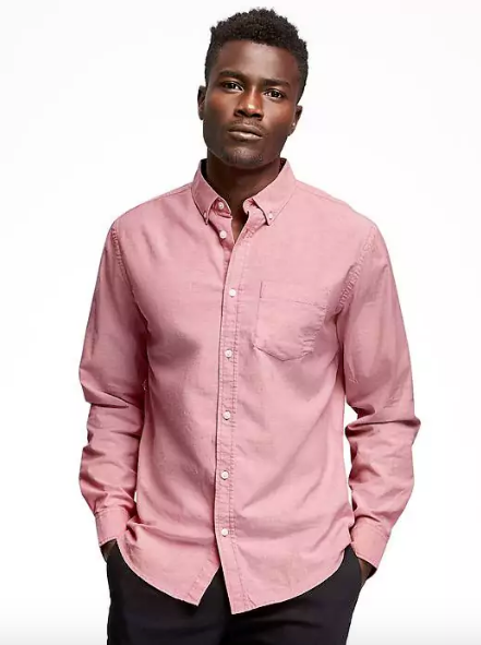 pink ocbd shirt old navy