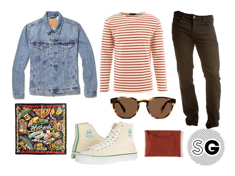 french terry jeans, levi's, jbrand, the hill-side, warby parker, pf flyers, todd snyder, 