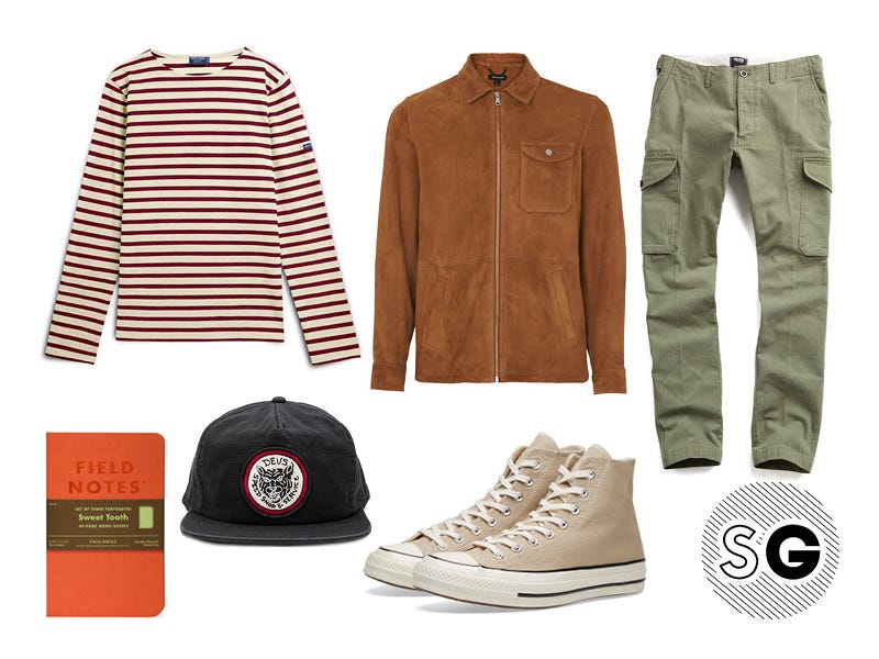 Brown Suede Low Top Sneakers with Cargo Pants Outfits (4 ideas