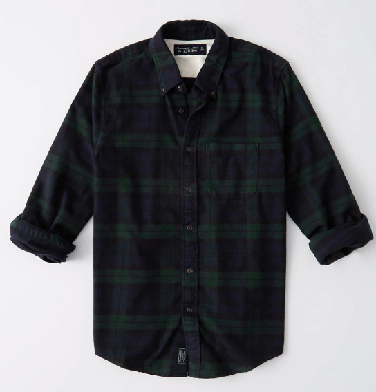 abercrombie green plaid shirt