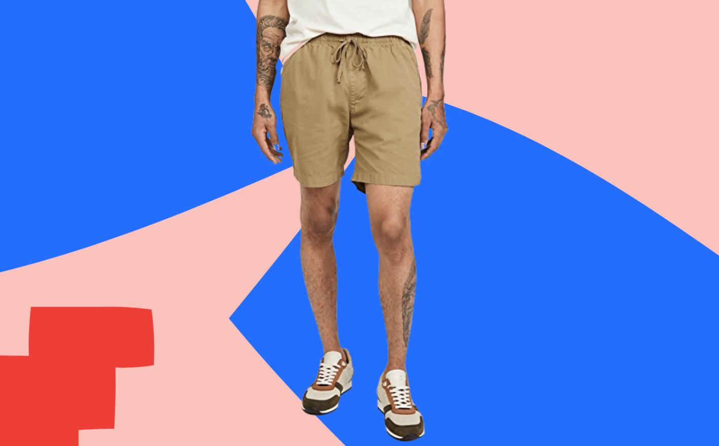 khaki shorts outfit men