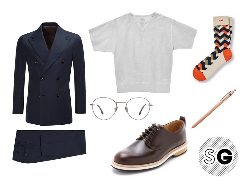 suit supply, short sleeve sweatshirt, saturdays nyc, want les essentiels, pair of thieves, steven alan