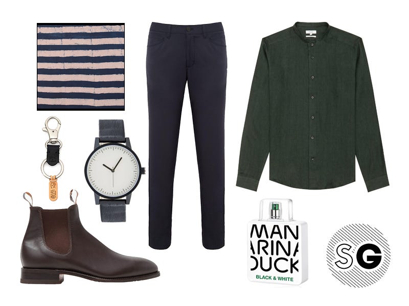 tech pants, theory, chelsea boots, unionmade, simple watch, il bisonte, mandarina duck, 