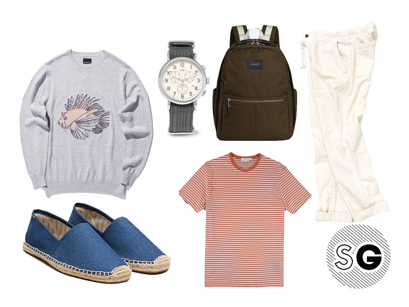 espadrilles, barney cools, soludos, jack spade, sunspel, state bags, timex, save khaki