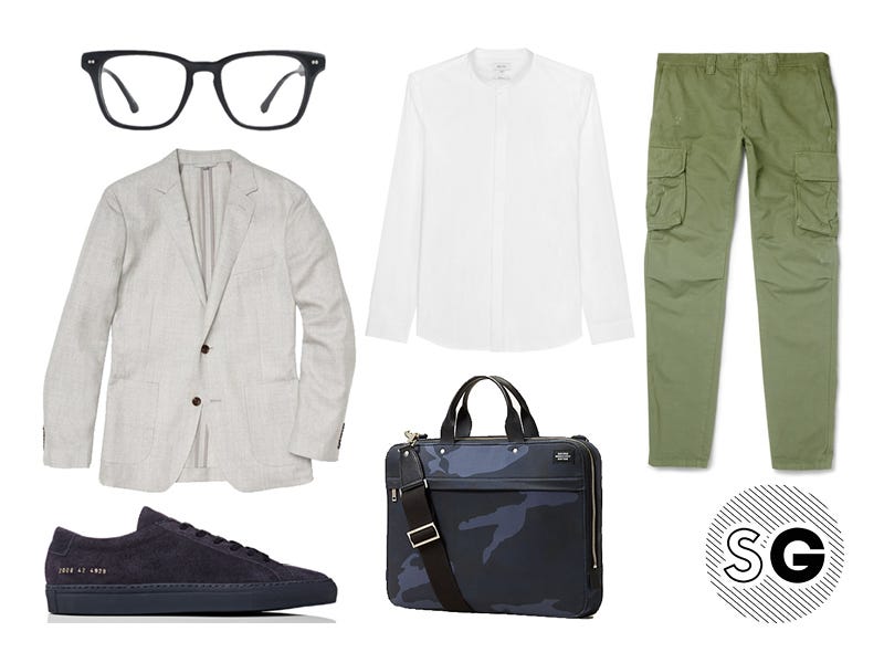 unstructured blazer, bonobos, steven alan optical, jack spade, common projects on sale, incotex, cargo pants, band collar, reiss