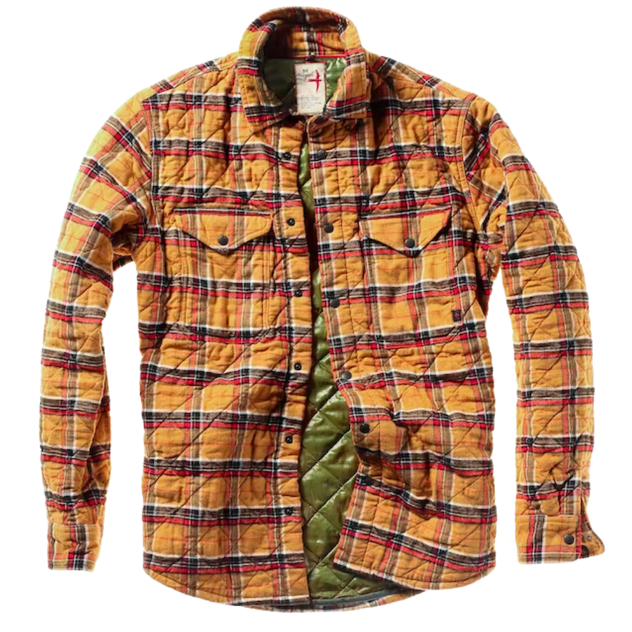 relwen quilted shirt jacket in wheat multi
