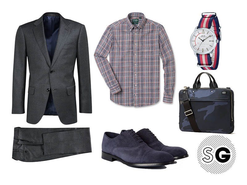 How To Wear Blue & Gray - Color Combinations For Blues & Greys In Menswear  | Blue blazer outfit, Grey pants men, Blue blazer outfit men