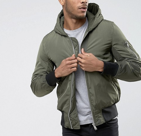 Mens hooded online bomber