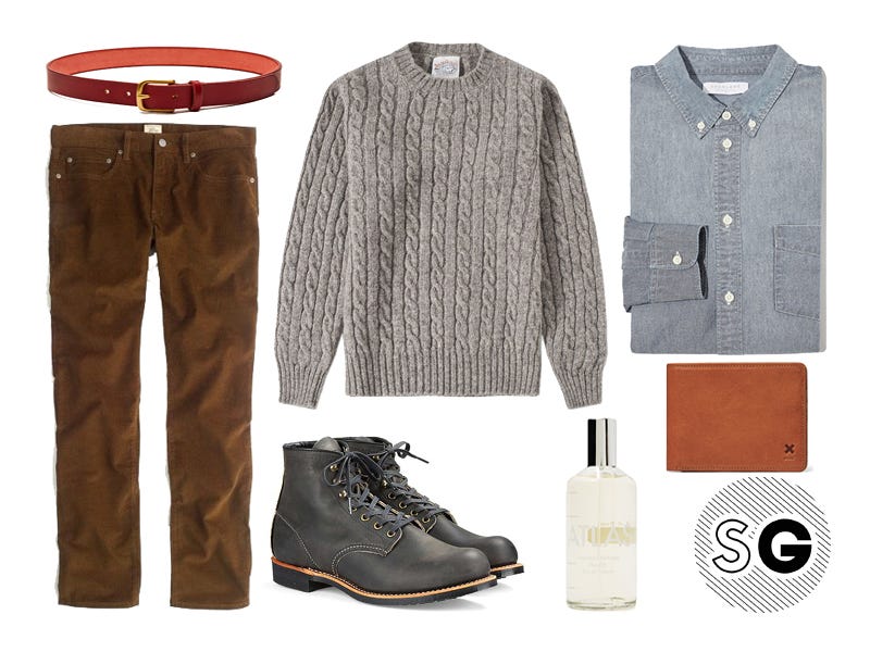 cable knit sweater, j.crew, maximum henry, best made company, laboratory perfumes, everlane, red wing