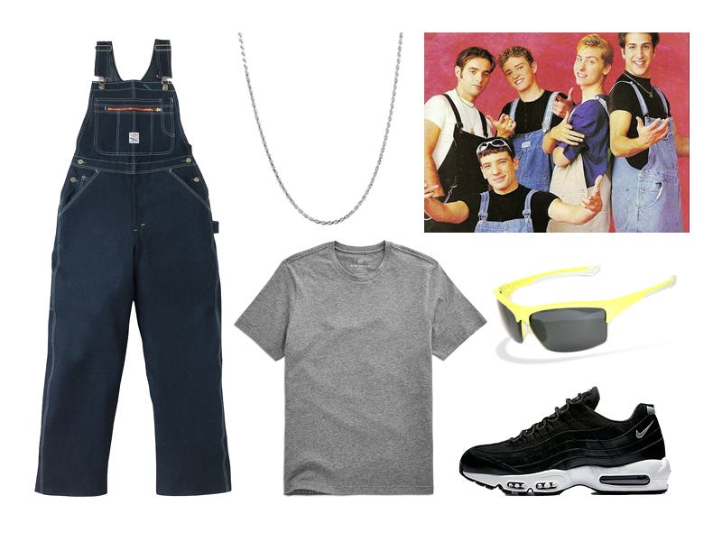 backstreet boys, n*sync, 98 degrees, 90s, boy band, overalls, halloween, costume ideas, halloween costume