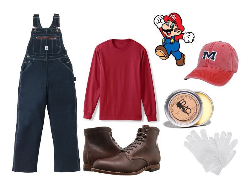 overalls, halloween, halloween costume, costume ideas, mario