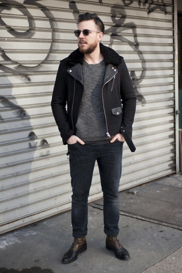 Allsaints Conroy Burgundy Leather Jacket Outfit - Your Average Guy