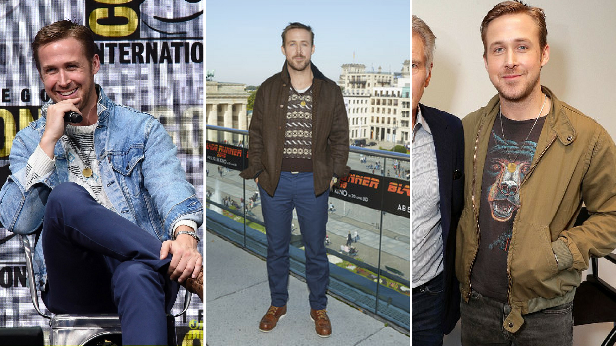 images of ryan gosling promoting blade runner