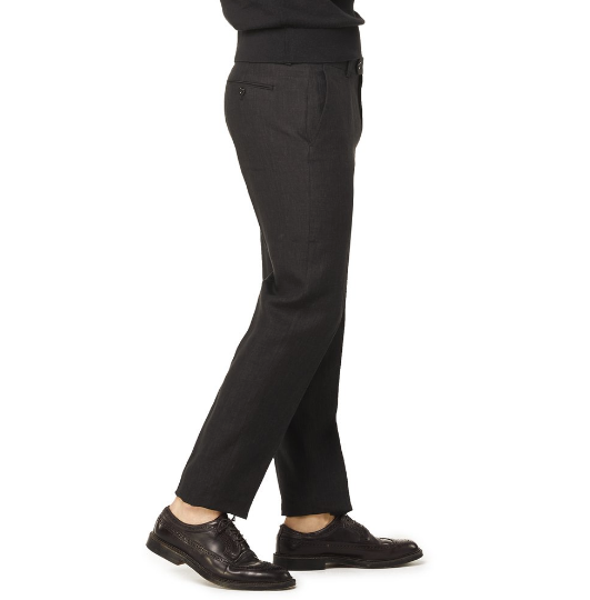 women's black linen dress pants