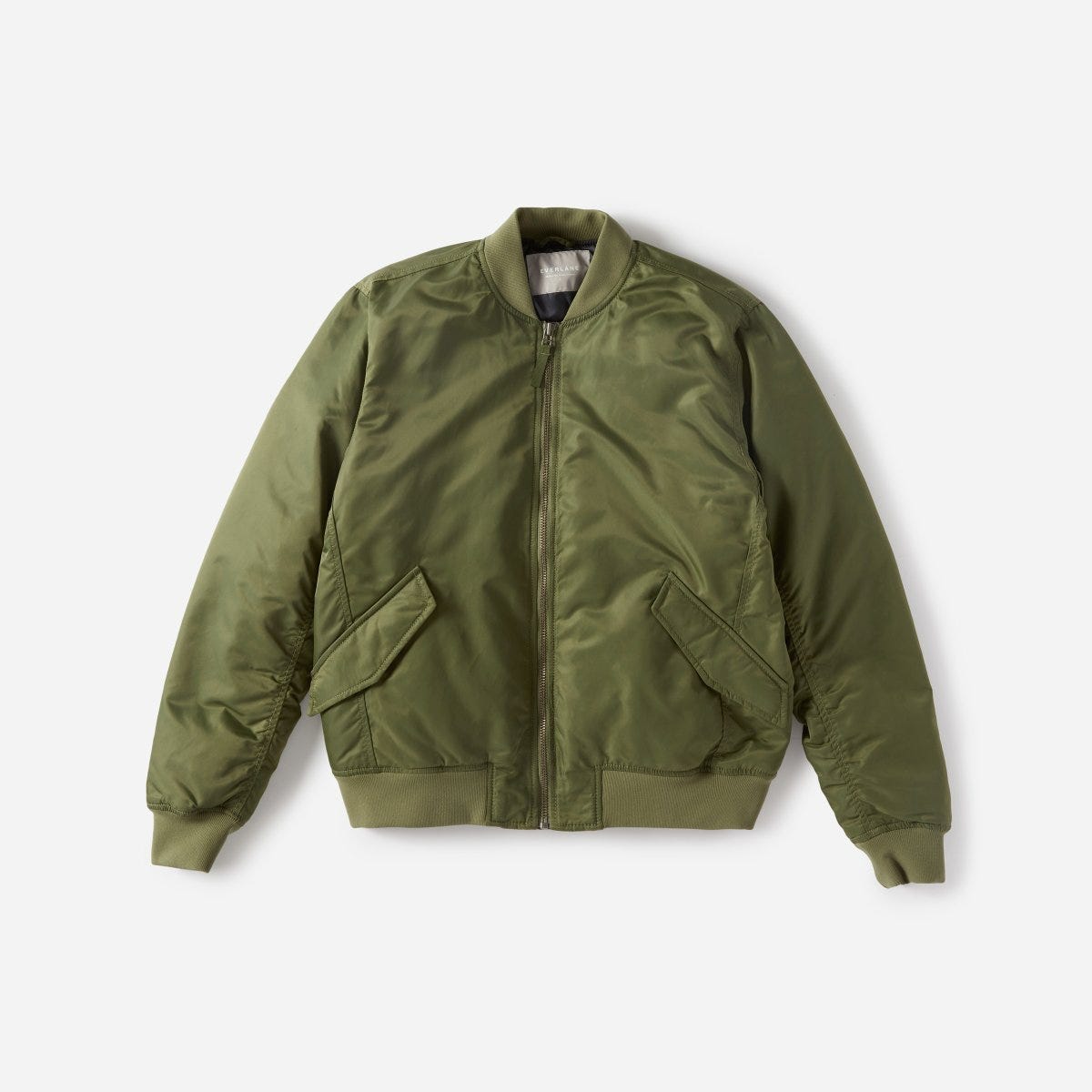 everlane army green bomber jacket