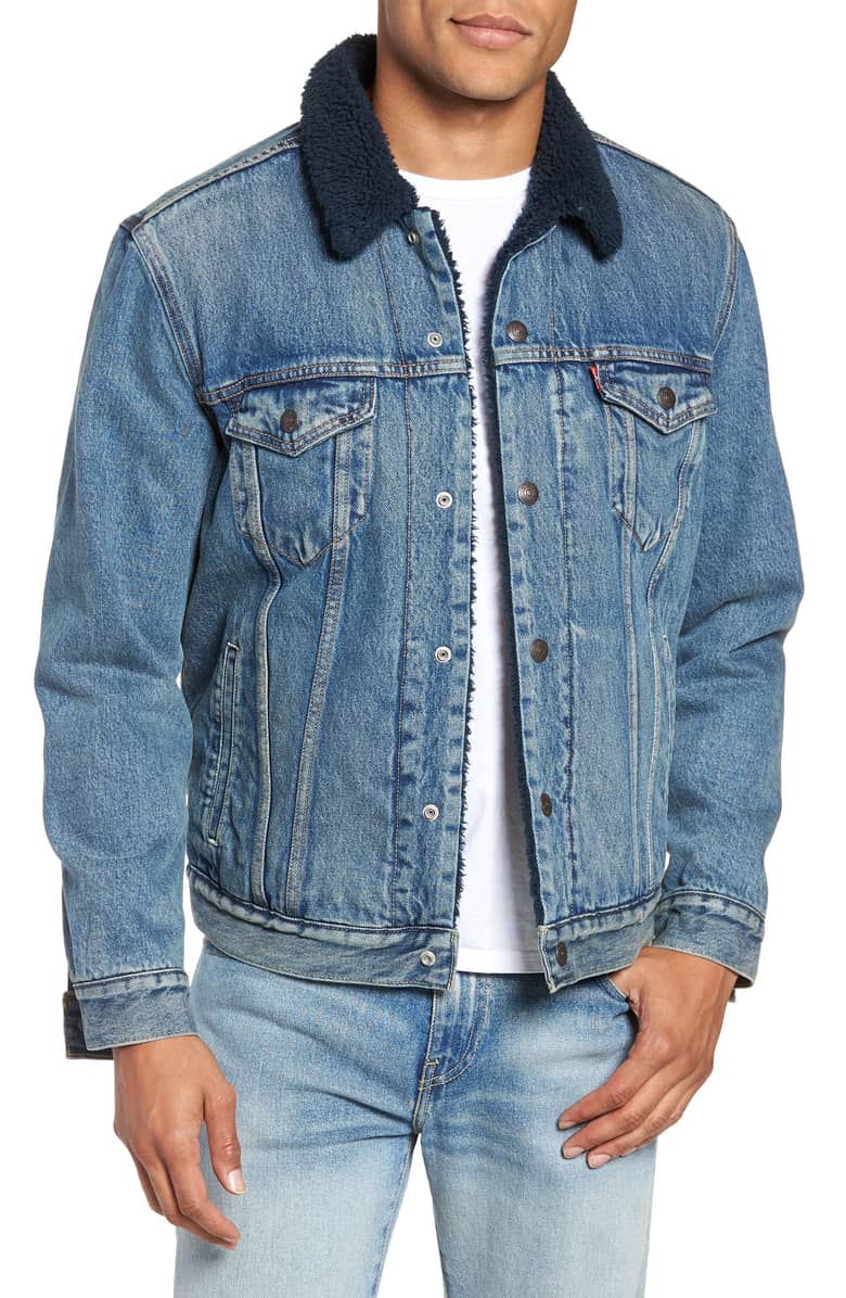levis shearling collar jean jacket