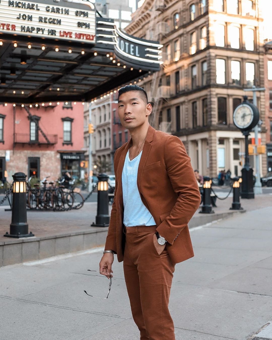 levitate style corduroy suit, fall work outfits for guys   