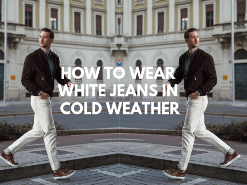 how to wear white jeans in cold weather
