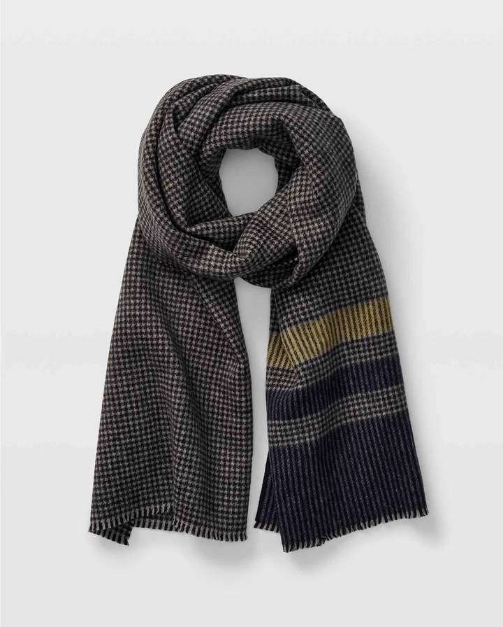 club monaco houndstooth striped scarf, best scarves for men 2019
