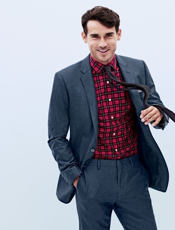 flannel shirt with suit