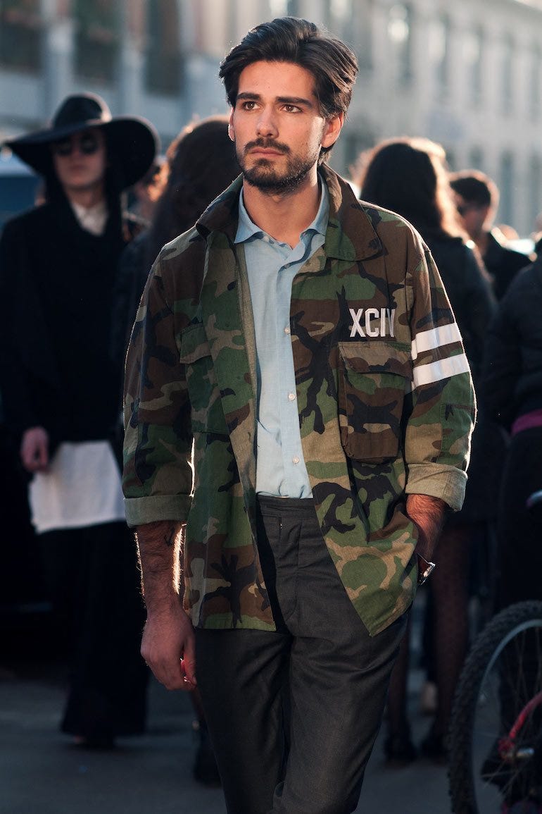 How To Pull Off Camouflage Outfit This Season- Camo Outfit Ideas   Camouflage outfits, Leather jacket outfit men, Camo jacket outfit