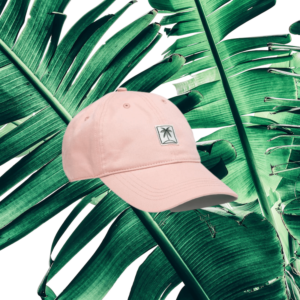 pink old navy palm tree dad hat