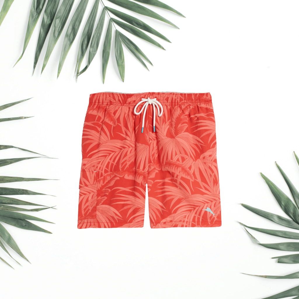 tommy bahama red swim trunks