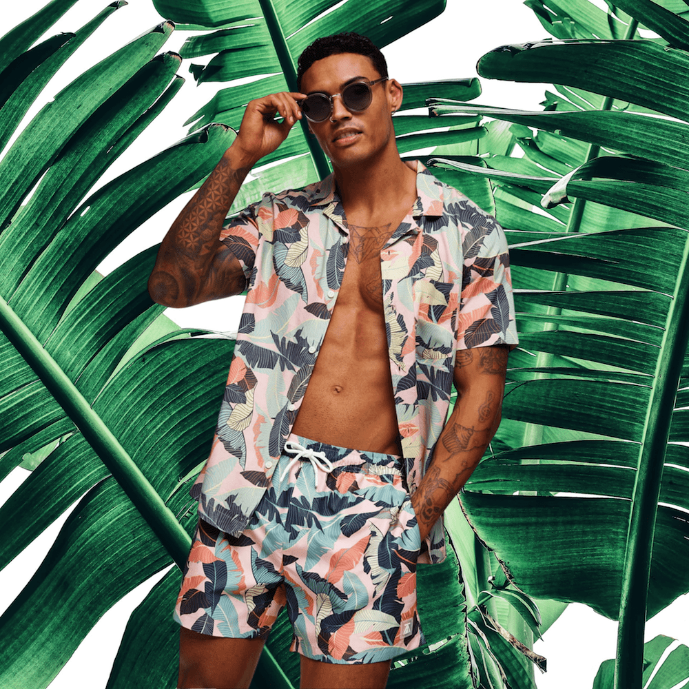 topman matching palm print set