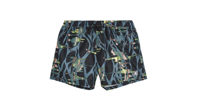 topman abstract camo swim trunks