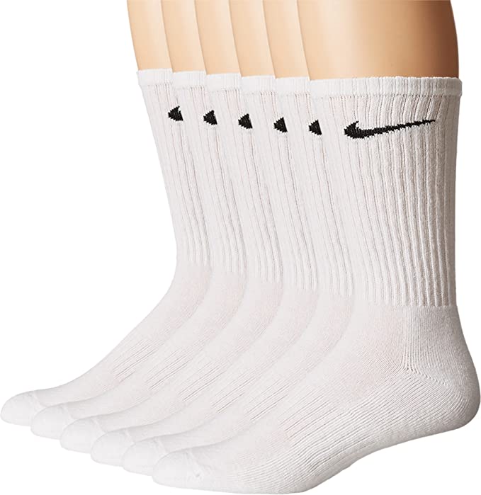 nike white calf socks with black swoosh