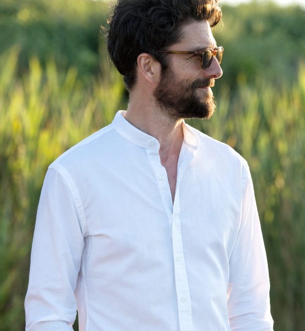 mandarin-collar shirt