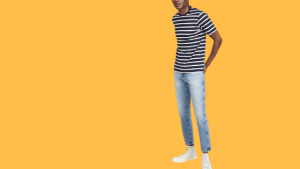 stripe t-shirt outfits for guys