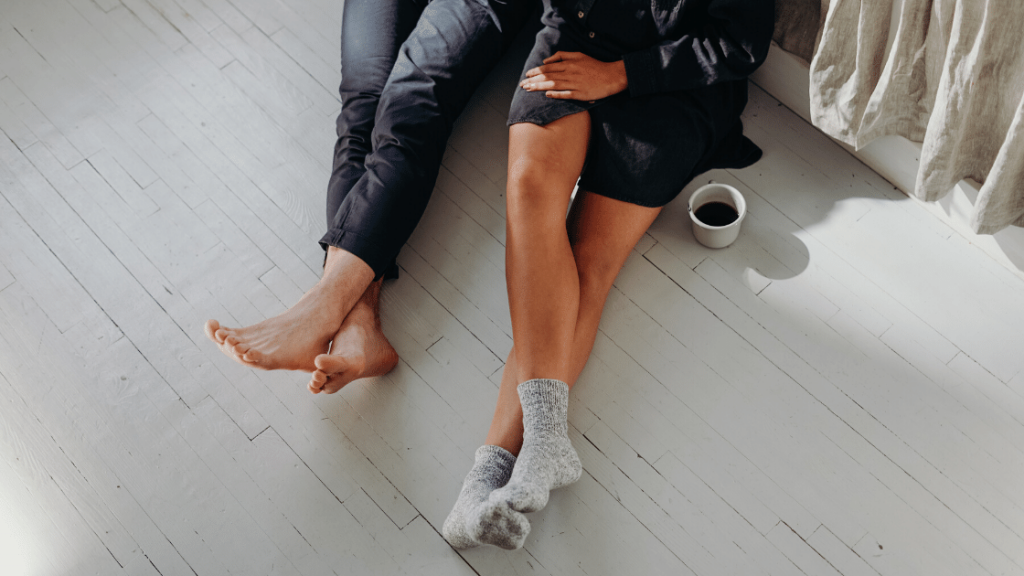 couple sitting on floor