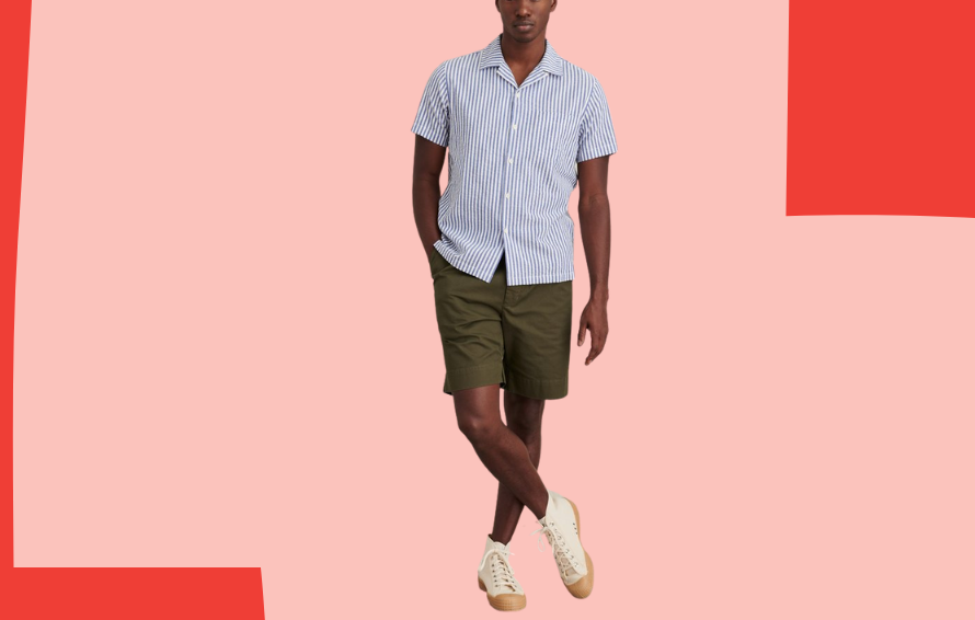 Collared shirt shop with shorts